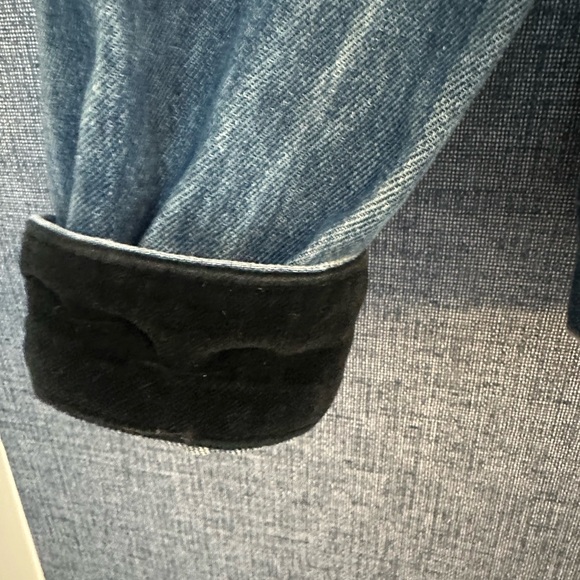 Cotton Denim Jacket with Velvet Black Collar And Cuffs - Picture 6 of 10